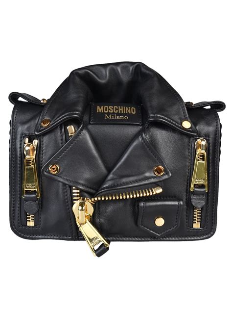 moschino biker jacket bag replica|moschino biker shoulder bag.